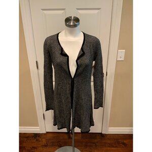 Eileen Fisher Black & White W/ Black Trim Cardigan, Size XS